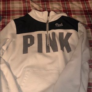 Black and white half zip